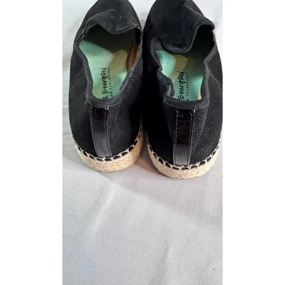 Dr Scholls Find Me Espadrille Loafers Womens 10 Black Slip On Comfort Shoes